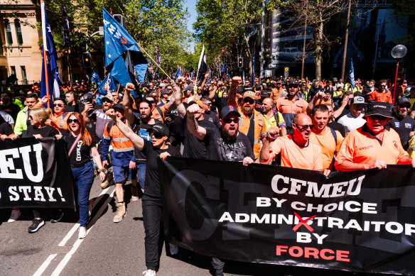 The CFMEU rally in Sydney.