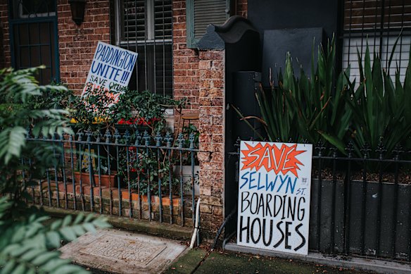 Paddington residents fighting to stop the boarding houses from being demolished.