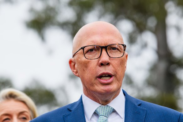Opposition Leader Peter Dutton in Adelaide.