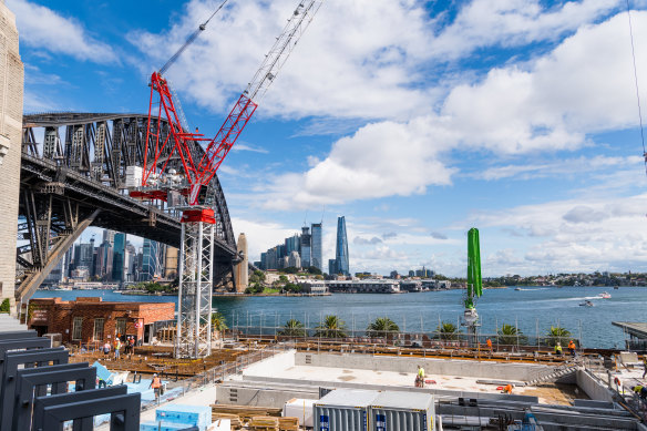 Slowly, slowly: Construction of North Sydney Olympic Pool in April 2023.