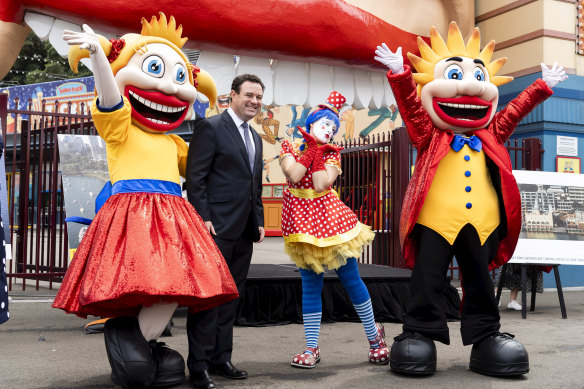 NSW Minister for Jobs, Investment, Tourism and Western Sydney Stuart Ayres at Luna Park on Tuesday. 