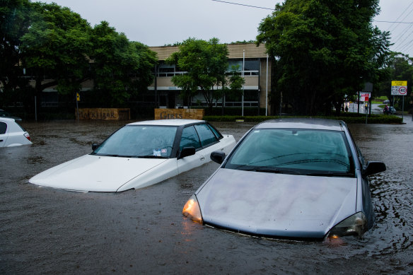 Flash flooding in Manly Vale on Tuesday.