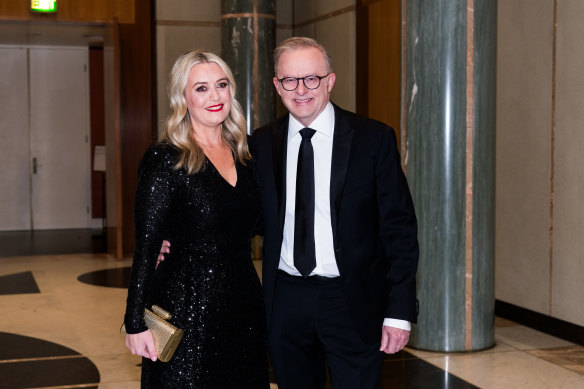 Haydon and Albanese at the Midwinter Ball at Parliament House in July.