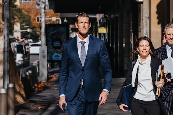 Ben Roberts-Smith after appearing at court on Tuesday.