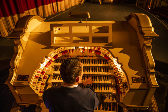 The Wurlitzer organ after a decade-long restoration at the State Theatre. 