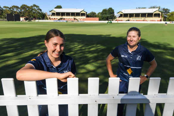 Tayla Vlaeminck (left) will return to cricket on Wednesday, after a long lay-off due to injury.