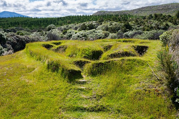 Ancient Maori earthworks near Turangi.