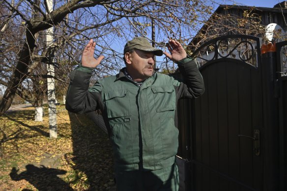 Volodymyr Kmitevych, 55, a collective farm driver whose wife Olena was injured by a missile strike and who later died from injuries.