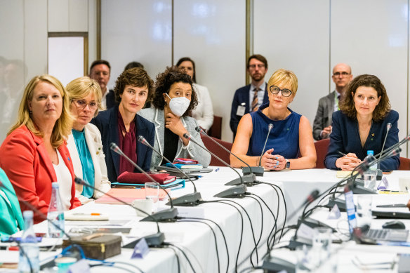 Crossbench members of parliament met the Voice working group at Parliament House today.