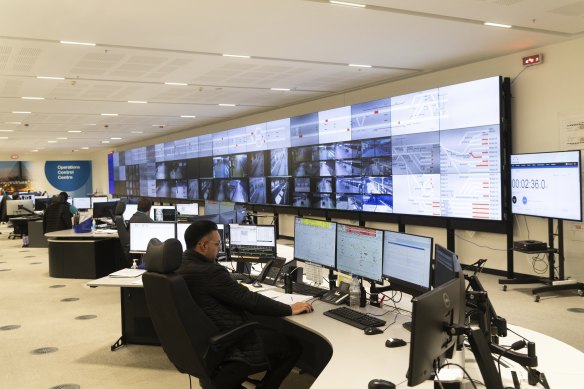 The expanded control centre for the metro rail line at Tallawong in Sydney’s north-west.