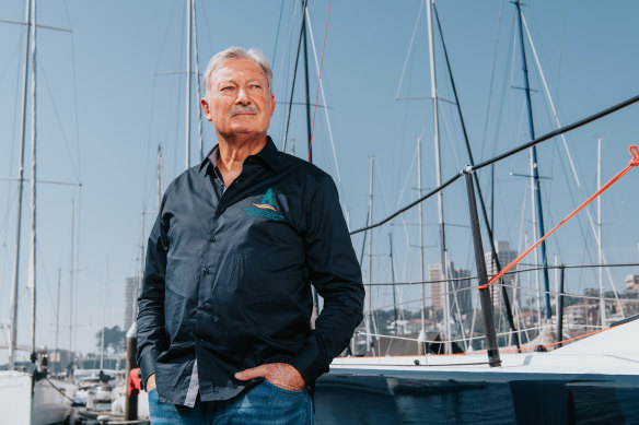 John Bertrand AO, who skippered Australia II to the historic victory, in Sydney last week before the 40th anniversary.