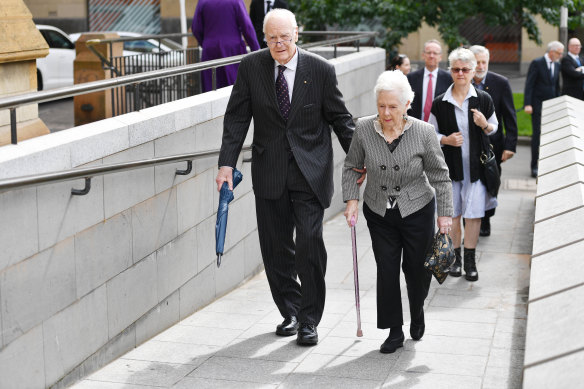 Former governor-general Peter Hollingworth with wife Ann in 2020.