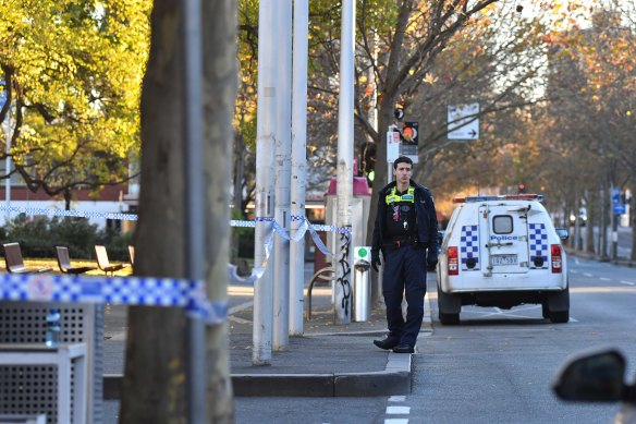 Part of Lygon Street, Carlton, was closed on Saturday morning while police investigated an early morning shooting. 