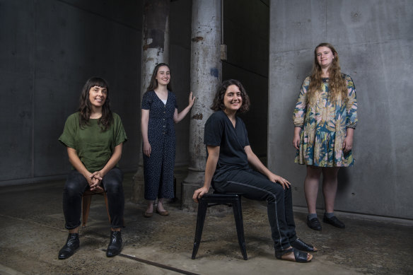 Breaking Glass composers: Bree van Reyk, Georgia Scott, Josephine Macken and Peggy Polias.   