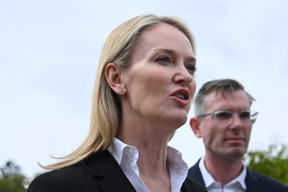 NSW Premier Dominic Perrottet, right, and NSW Minister for Metropolitan Roads Natalie Ward.