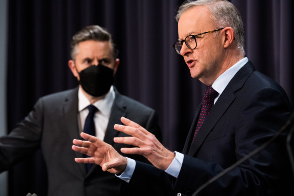 Health Minister Mark Butler and Prime Minister Anthony Albanese.