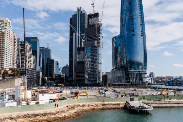 Work continues on plans to develop Central Barangaroo. An underground metro station is due to open in 2024.