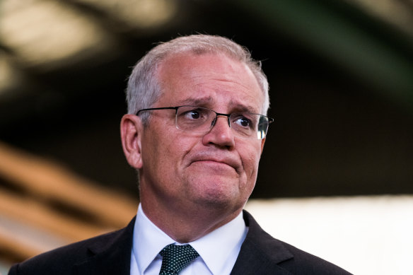 Then-prime minister Scott Morrison campaigning before the May 2022 election.