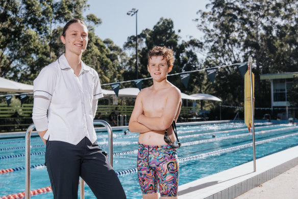  Margot Bode, 17, and Jackson Teede, 11, at The Y Ku-ring-gai Fitness and Aquatic Centre, where they are both part of swim squad programs. 