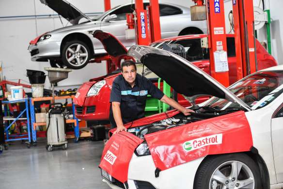 Luke Cefai, who owns Bosch Car Service in Ringwood, says it is taking him up to seven weeks to source some new parts.