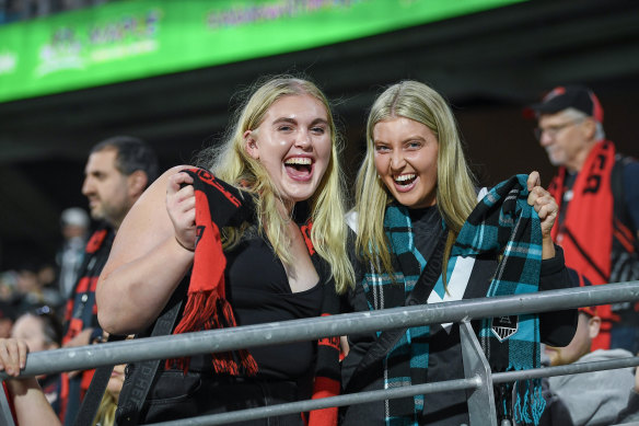 An Essendon and a Port Adelaide fan.