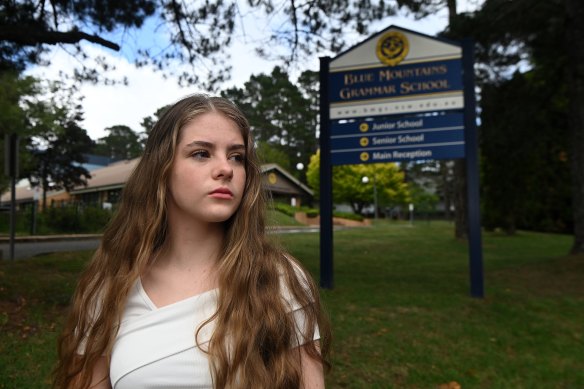 Former Blue Mountains Grammar School student Aimee Clifton is suing the school for bullying. 