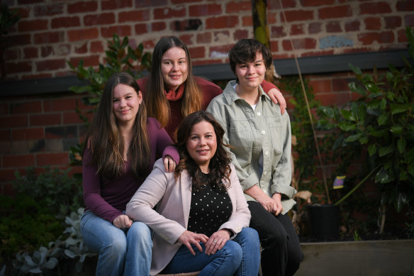 Tamara How with her daughters, Jasmine, 14, Luciana, 18, and Sienna, 15. 