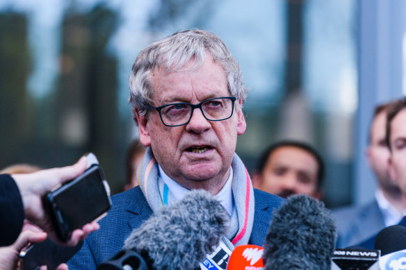 Chris Masters speaks outside the Federal Court in June last year after winning the defamation case filed by ex-soldier Ben Roberts-Smith.