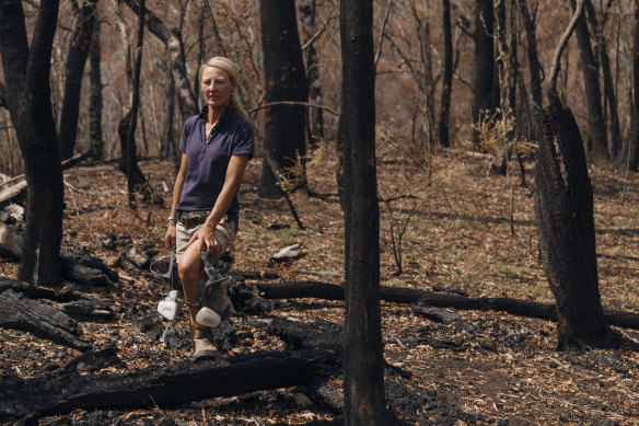 Volunteer Jenny Blake of Courabyra RFS organised much of the recovery effort around her family's home and surrounding suburbs. 