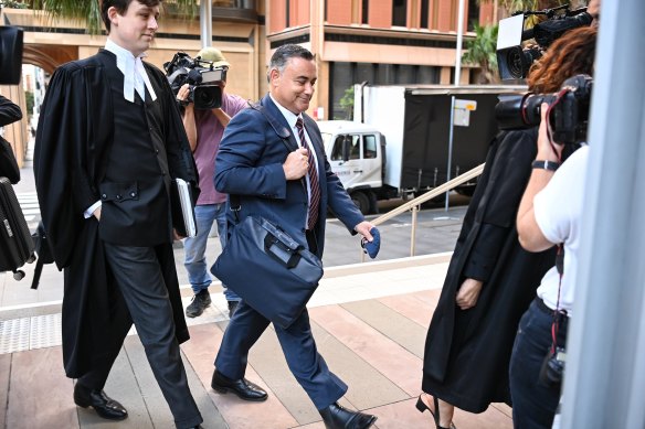 John Barilaro arrives at the Federal Court on Tuesday.