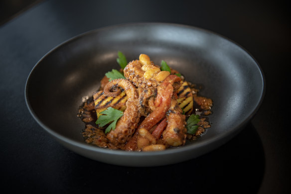  Baby Octopus and Cannellini Beans with polenta, piquillo peppers, nduja and parsley