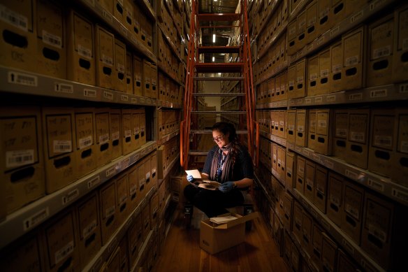 Sarah Gregory, supervising archivist at the NSW State Archives. 