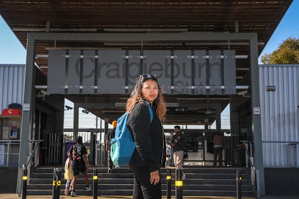 Pratima Karki can be left stranded for more than 30 minutes at Craigieburn station because of its infrequent off-peak services.