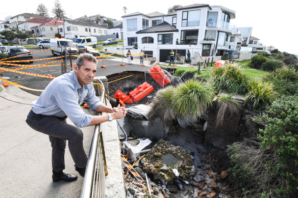 ‘It’s like a war zone’: Colin Scotts is furious about the Dover Heights sinkhole.
