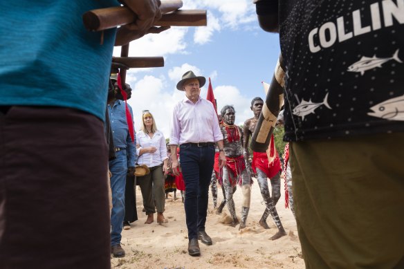 Prime Minister Anthony Albanese at the official opening of this year’s Garma festival. 