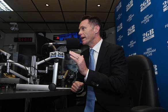 NSW Premier-elect Chris Minns during a 2GB interview with Ben Fordham in Sydney on Monday morning.