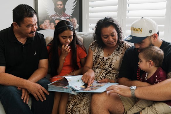 The Titmuss family remembering Keith at their home in 2021.