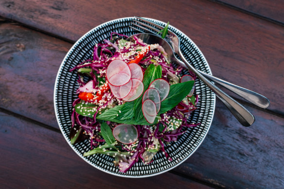 The red cabbage salad at Ahgora in Glebe.