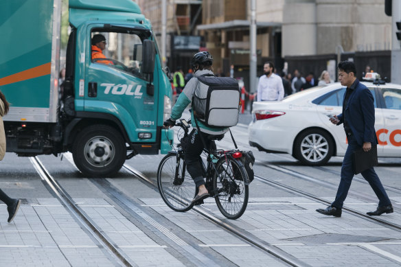 Cyclists will not be allowed to ride along the light rail line on George Street when it opens.