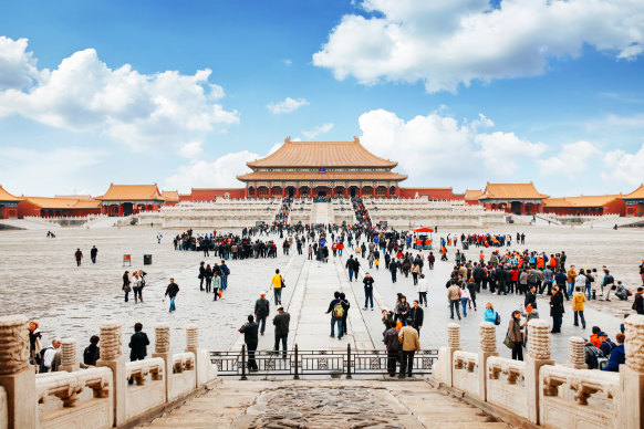 Entrance to the Forbidden City .