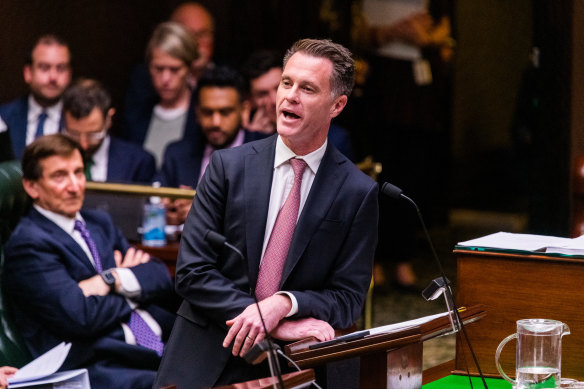 NSW Premier Chris Minns during the new parliament’s first question time on Wednesday.