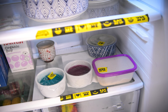 The tape inside the fridge. 