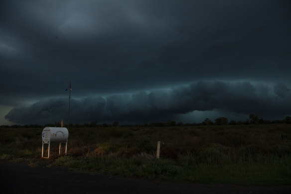 Storms captured on the Newell Highway in northern NSW on Thursday.