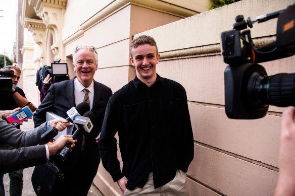 Kristo Langker (right) and his lawyer, Mark Davis.