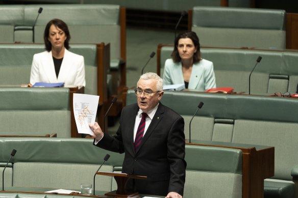 Andrew Wilkie moves a motion in the House of Representatives today.