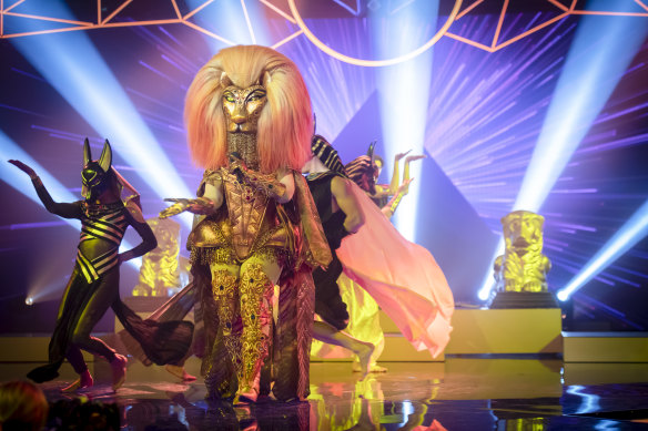 A celebrity performs in disguise on Network Ten's hit reality show The Masked Singer.