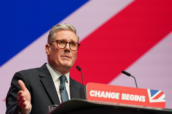 Britain’s Prime Minister Sir Keir Starmer gives a meaty speech at the Labour conference in Liverpool.
