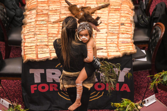 The induction of the newly elected First Peoples’ Assembly of Victoria in July last year.