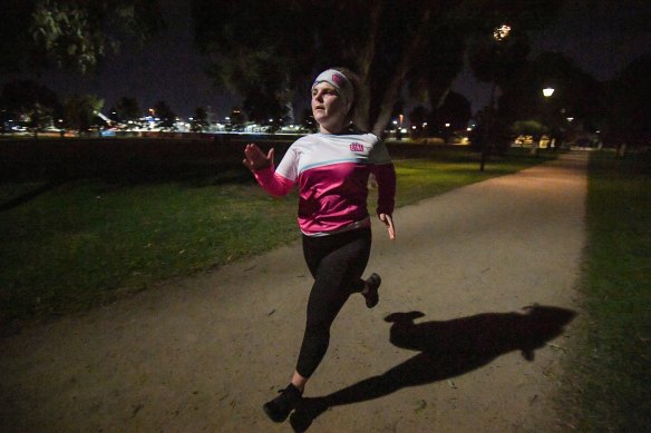 Tessa Gould, a member of Run Like A Girl in Kensington, runs four times a week through winter.