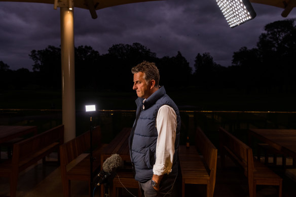 Outgoing Bega MP Andrew Constance at a post-election event for Liberal candidate Fiona Kotvoj.